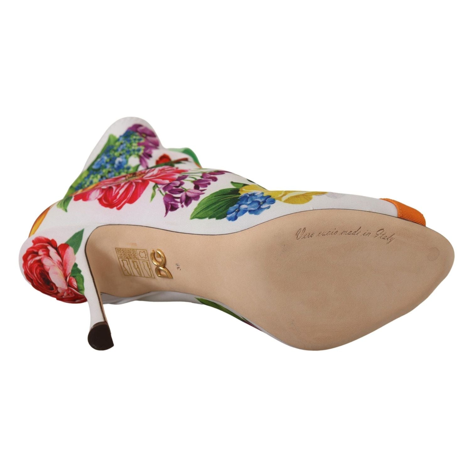 Dolce & Gabbana White Jersey Stretch Boots Open Toes Heels Shoes