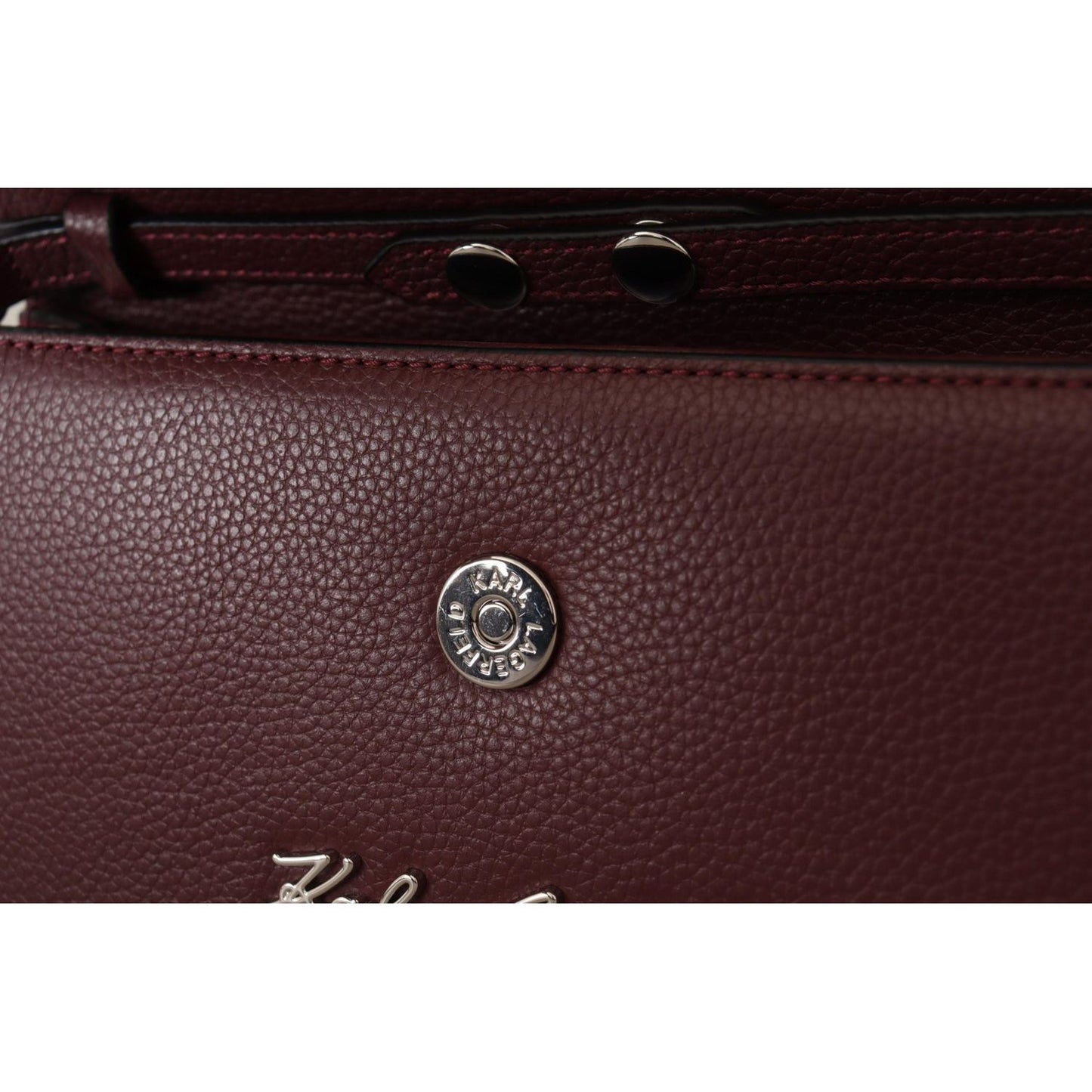 Karl Lagerfeld Elegant Wine Leather Evening Clutch Karl Lagerfeld