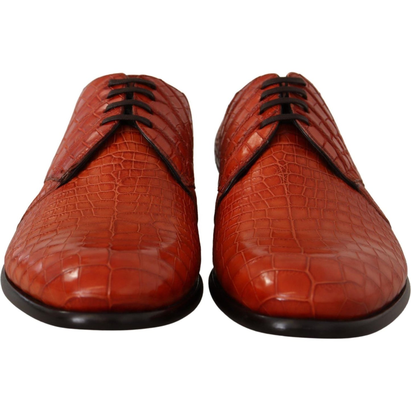 Dolce & Gabbana Exotic Orange Croc Leather Laceup Dress Shoes Dolce & Gabbana