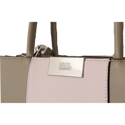Karl Lagerfeld Sage Green Polyurethane Tote Shoulder Bag