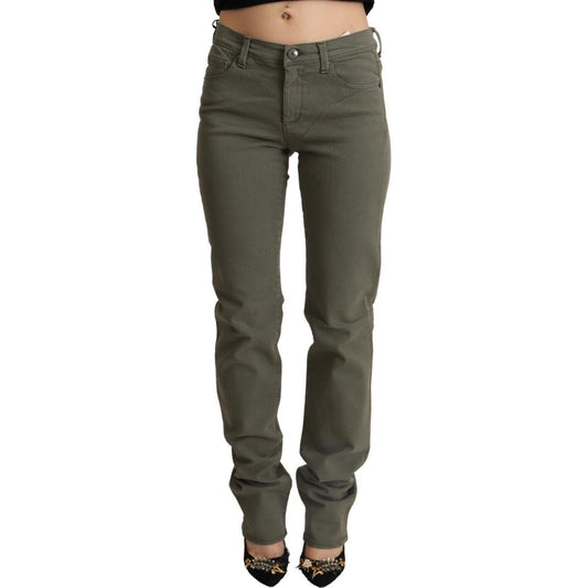 Ermanno Scervino Gray Low Waist Cotton Skinny Denim Trouser Jeans