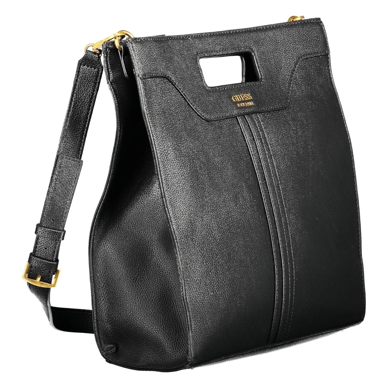 Front view with bag zipped and handles upright.