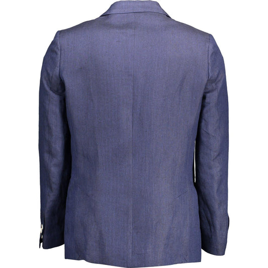 Gant Elegant Blue Linen Classic Jacket Gant