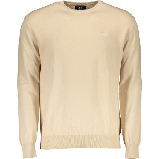 La Martina Beige Cotton Men Sweater La Martina