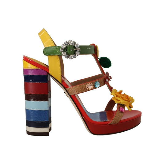 Dolce & Gabbana Multicolor Floral Ankle Strap Heels Dolce & Gabbana