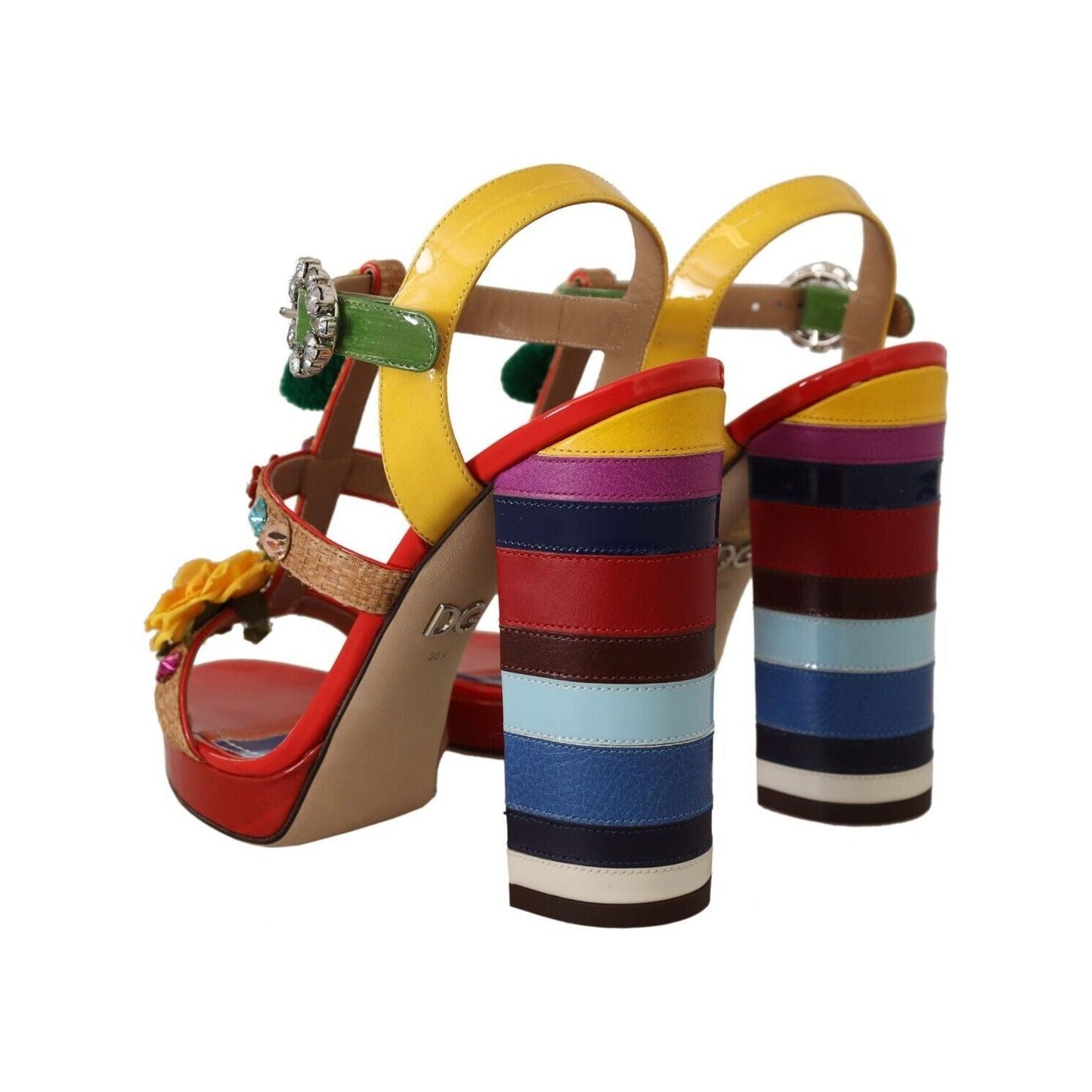 Dolce & Gabbana Multicolor Floral Ankle Strap Heels Dolce & Gabbana