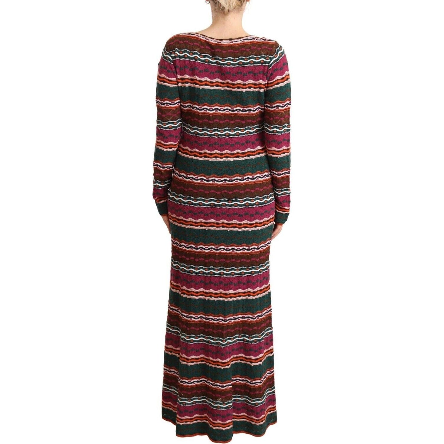 Missoni Multicolor Striped Long Sleeve Sheath Dress Missoni