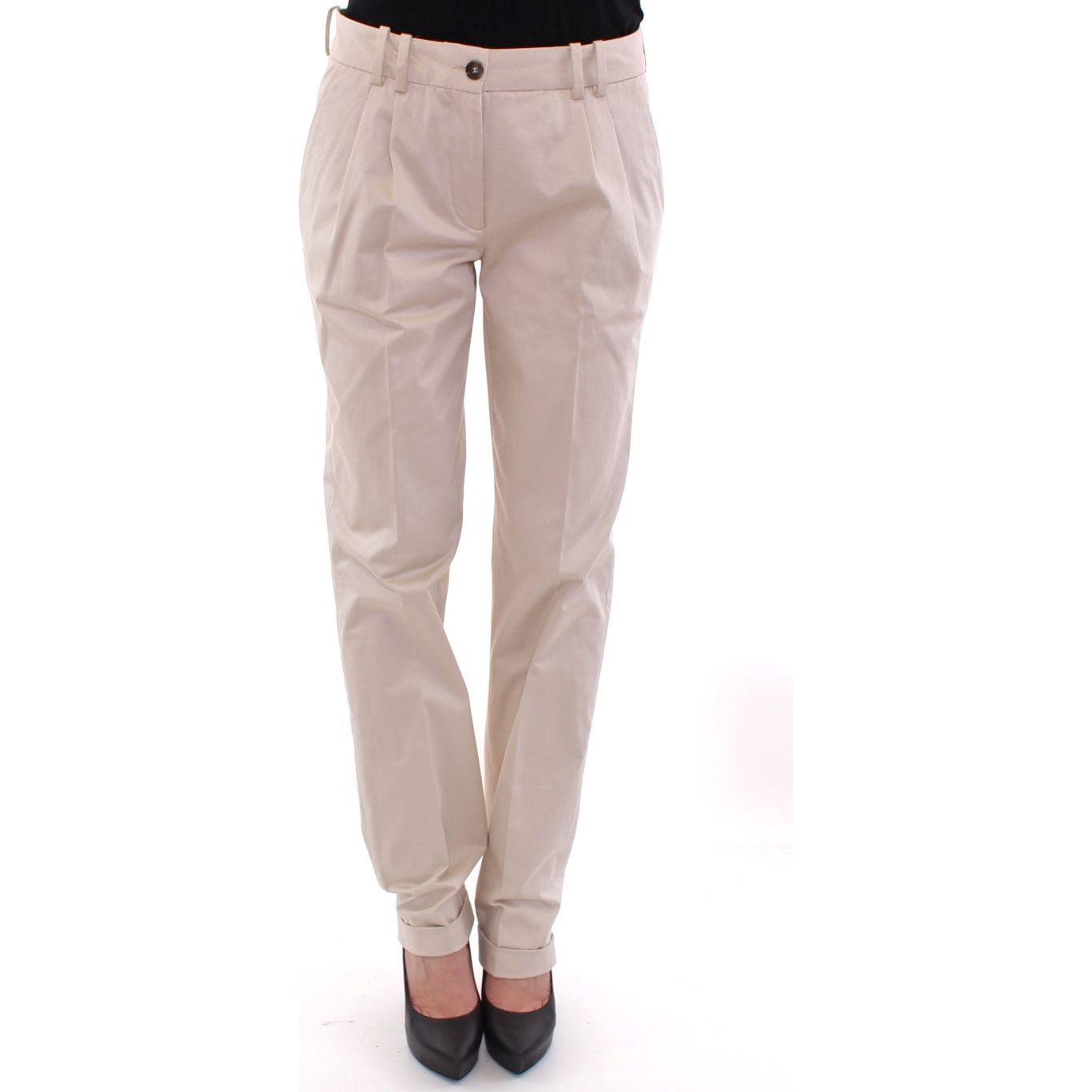 Dolce & Gabbana Beige Cotton Chinos Pants