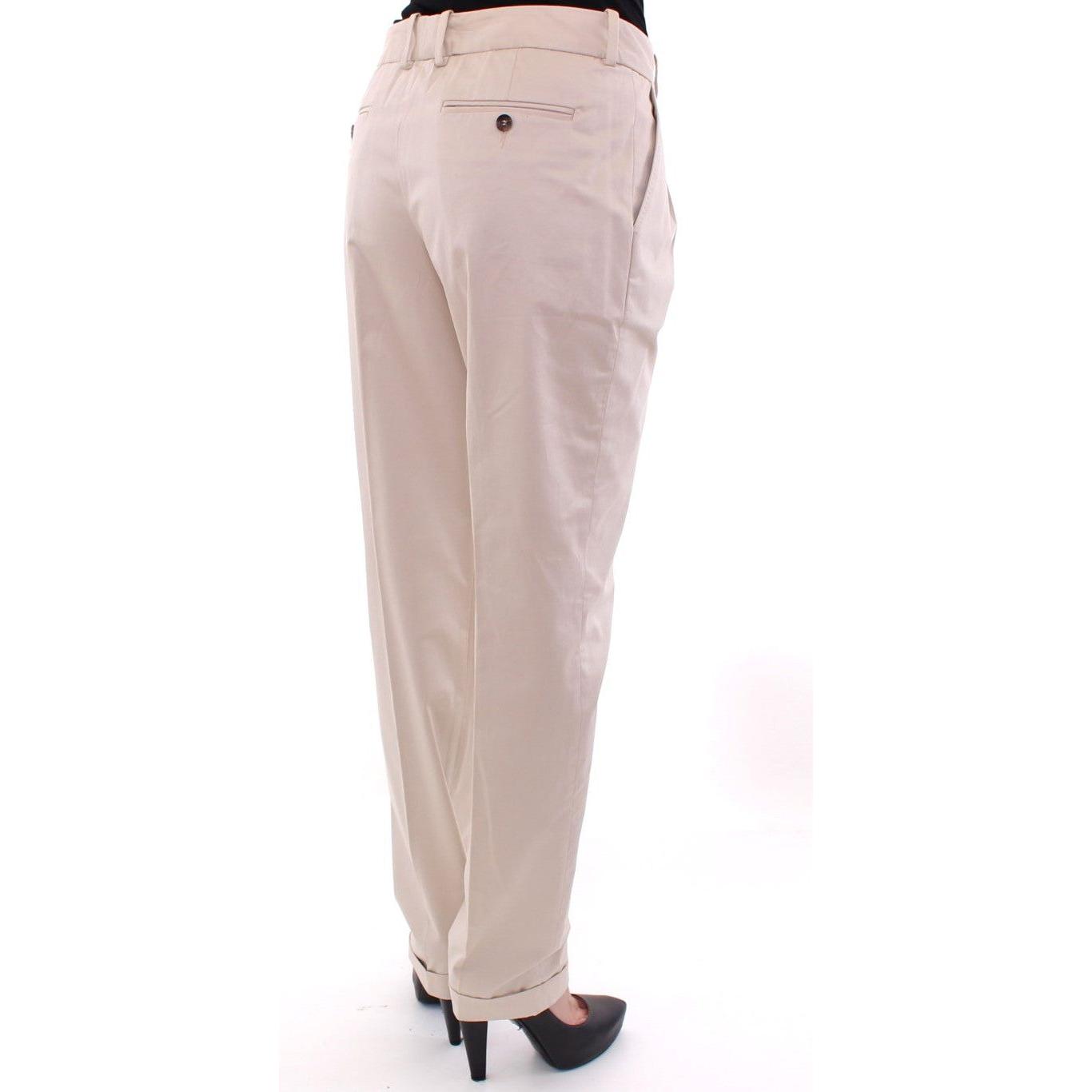 Dolce & Gabbana Elegant Beige Regular Fit Cotton Pants Jeans & Pants Dolce & Gabbana