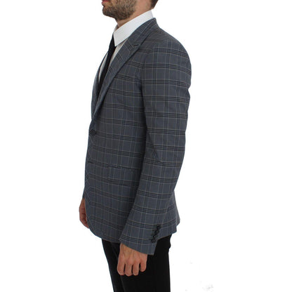 Dolce & Gabbana Blue Checkered Slim Fit Blazer Jacket 1728,67345645728,Blazers - Men - Clothing,Blazers - Suits & Blazers - Clothing,Blue,Clothing,Dolce & Gabbana,IT44 | XS,Material: 100% Cotton,Men,Men - Clothing,New with tags,Suits & Blazers - Clothing