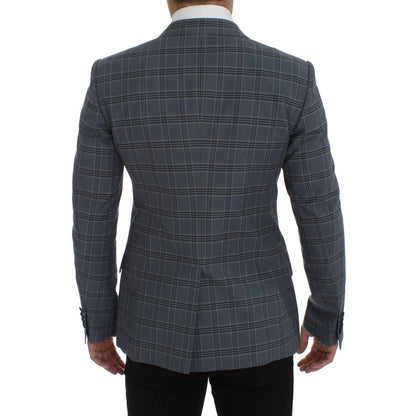 Dolce & Gabbana Blue Checkered Slim Fit Blazer Jacket 1728,67345645728,Blazers - Men - Clothing,Blazers - Suits & Blazers - Clothing,Blue,Clothing,Dolce & Gabbana,IT44 | XS,Material: 100% Cotton,Men,Men - Clothing,New with tags,Suits & Blazers - Clothing