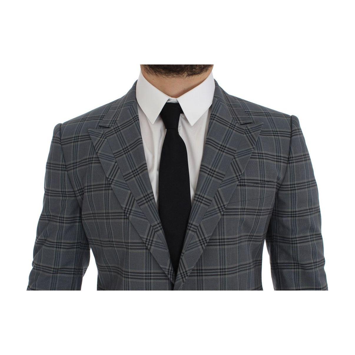 Dolce & Gabbana Blue Checkered Slim Fit Blazer Jacket 1728,67345645728,Blazers - Men - Clothing,Blazers - Suits & Blazers - Clothing,Blue,Clothing,Dolce & Gabbana,IT44 | XS,Material: 100% Cotton,Men,Men - Clothing,New with tags,Suits & Blazers - Clothing