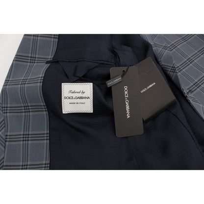 Dolce & Gabbana Blue Checkered Slim Fit Blazer Jacket 1728,67345645728,Blazers - Men - Clothing,Blazers - Suits & Blazers - Clothing,Blue,Clothing,Dolce & Gabbana,IT44 | XS,Material: 100% Cotton,Men,Men - Clothing,New with tags,Suits & Blazers - Clothing