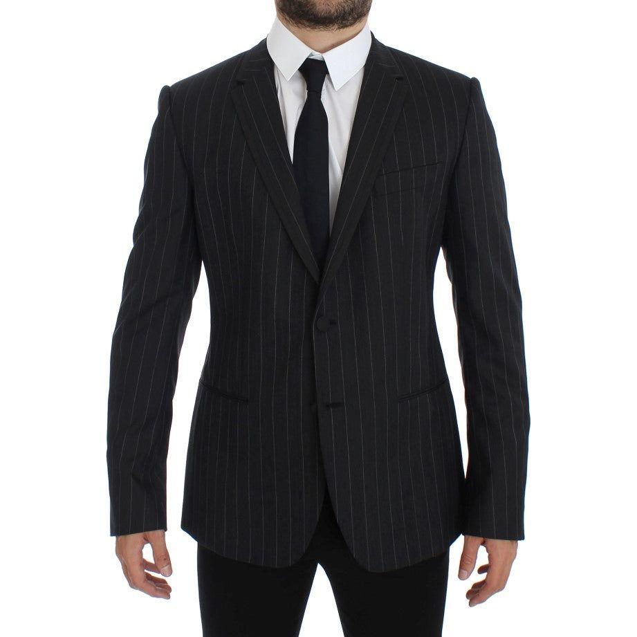Dolce & Gabbana Gray Striped Slim Fit Wool Blazer 1728,5% Virgin wool,67345645728,Blazers - Men - Clothing,Blazers - Suits & Blazers - Clothing,Clothing,Dolce & Gabbana,Gray,IT50 | L,Material: 95% Wool,Men,Men - Clothing,New with tags,Suits & Blazers - Cl