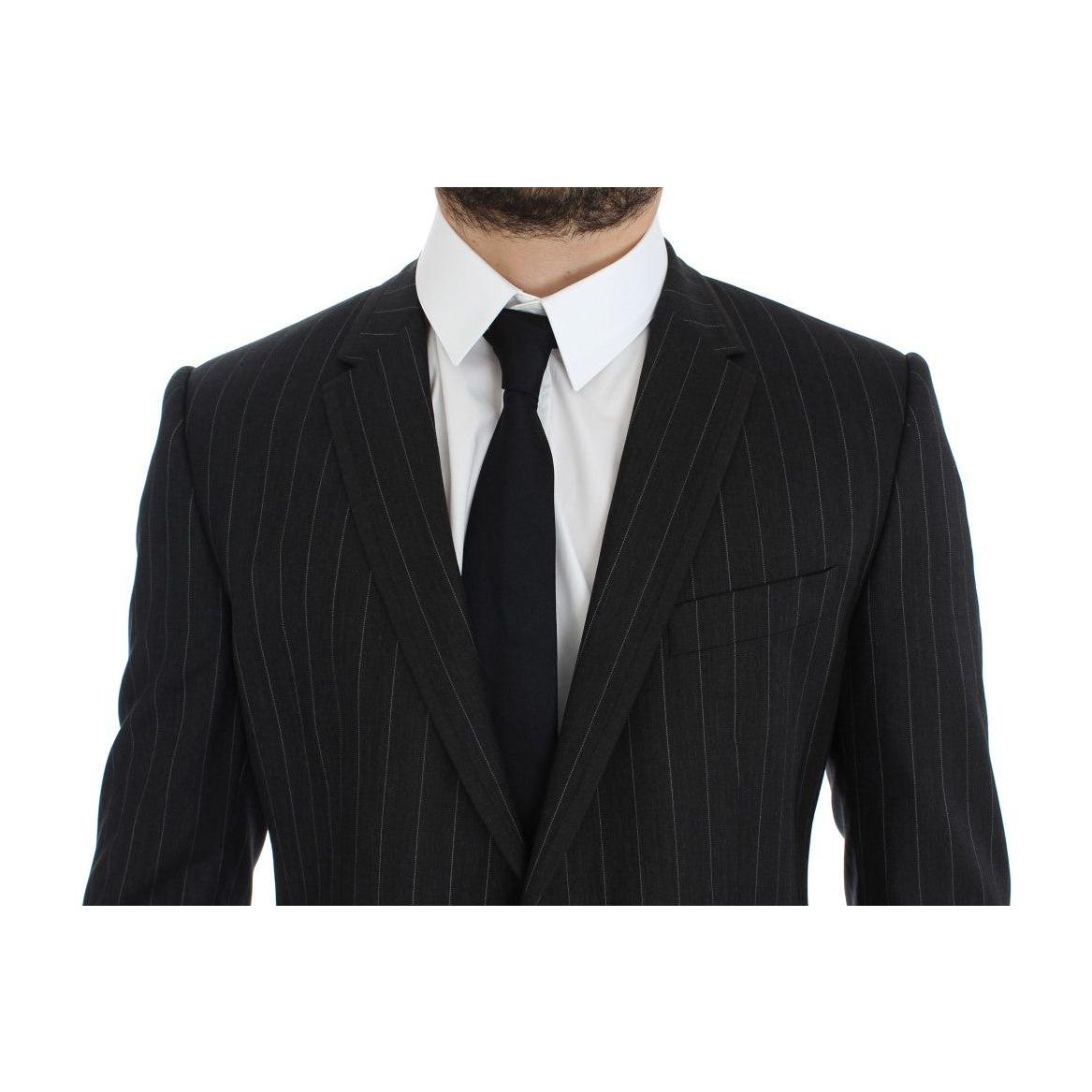 Dolce & Gabbana Gray Striped Slim Fit Wool Blazer 1728,5% Virgin wool,67345645728,Blazers - Men - Clothing,Blazers - Suits & Blazers - Clothing,Clothing,Dolce & Gabbana,Gray,IT50 | L,Material: 95% Wool,Men,Men - Clothing,New with tags,Suits & Blazers - Cl