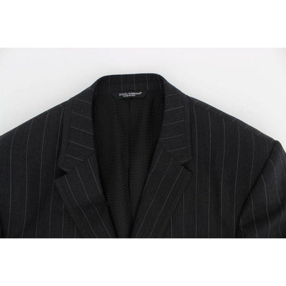 Dolce & Gabbana Gray Striped Slim Fit Wool Blazer 1728,5% Virgin wool,67345645728,Blazers - Men - Clothing,Blazers - Suits & Blazers - Clothing,Clothing,Dolce & Gabbana,Gray,IT50 | L,Material: 95% Wool,Men,Men - Clothing,New with tags,Suits & Blazers - Cl