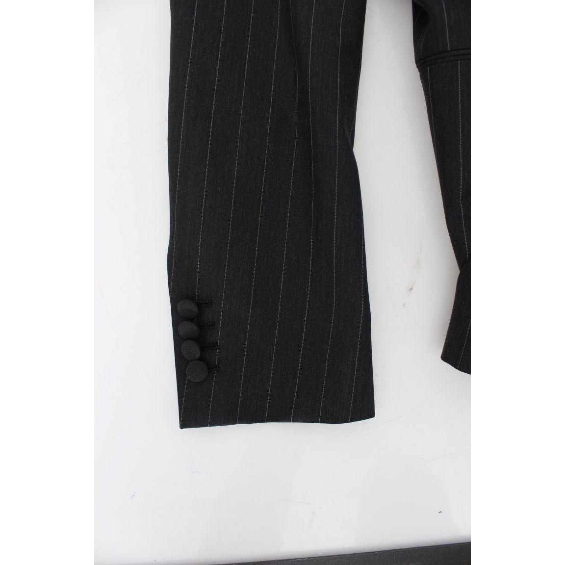 Dolce & Gabbana Gray Striped Slim Fit Wool Blazer 1728,5% Virgin wool,67345645728,Blazers - Men - Clothing,Blazers - Suits & Blazers - Clothing,Clothing,Dolce & Gabbana,Gray,IT50 | L,Material: 95% Wool,Men,Men - Clothing,New with tags,Suits & Blazers - Cl