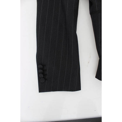 Dolce & Gabbana Gray Striped Slim Fit Wool Blazer 1728,5% Virgin wool,67345645728,Blazers - Men - Clothing,Blazers - Suits & Blazers - Clothing,Clothing,Dolce & Gabbana,Gray,IT50 | L,Material: 95% Wool,Men,Men - Clothing,New with tags,Suits & Blazers - Cl