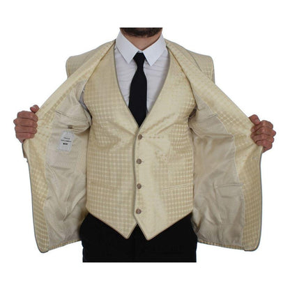 Dolce & Gabbana Beige Polka Dot Silk 2 Piece Blazer 1728,42% Silk,67345645728,Beige,Blazers - Men - Clothing,Clothing,Dolce & Gabbana,IT44 | XS,Material: 58% Polyester,Men,Men - Clothing,New with tags,Suits & Blazers - Clothing,Two-Piece Suits - Suits & B