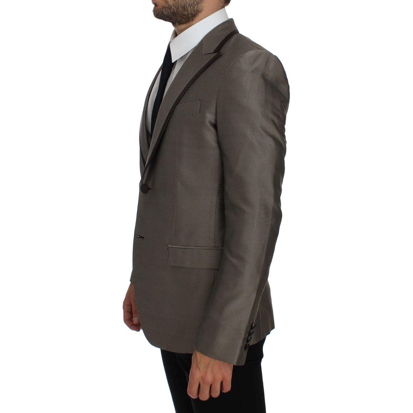 Dolce & Gabbana Brown Slim Fit Silk Two Button Blazer 1728,67345645728,Blazers - Men - Clothing,Blazers - Suits & Blazers - Clothing,Brown,Clothing,Dolce & Gabbana,IT44 | XS,Material: 100% Silk,Men,Men - Clothing,New with tags,Suits & Blazers - Clothing