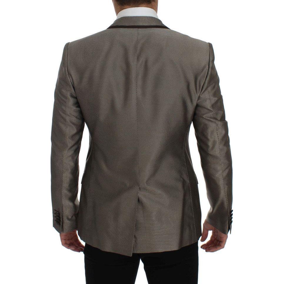 Dolce & Gabbana Brown Slim Fit Silk Two Button Blazer 1728,67345645728,Blazers - Men - Clothing,Blazers - Suits & Blazers - Clothing,Brown,Clothing,Dolce & Gabbana,IT44 | XS,Material: 100% Silk,Men,Men - Clothing,New with tags,Suits & Blazers - Clothing