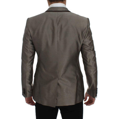 Dolce & Gabbana Brown Slim Fit Silk Two Button Blazer 1728,67345645728,Blazers - Men - Clothing,Blazers - Suits & Blazers - Clothing,Brown,Clothing,Dolce & Gabbana,IT44 | XS,Material: 100% Silk,Men,Men - Clothing,New with tags,Suits & Blazers - Clothing
