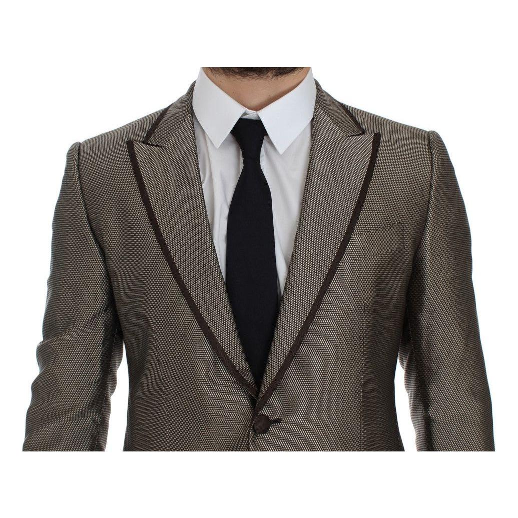 Dolce & Gabbana Brown Slim Fit Silk Two Button Blazer 1728,67345645728,Blazers - Men - Clothing,Blazers - Suits & Blazers - Clothing,Brown,Clothing,Dolce & Gabbana,IT44 | XS,Material: 100% Silk,Men,Men - Clothing,New with tags,Suits & Blazers - Clothing