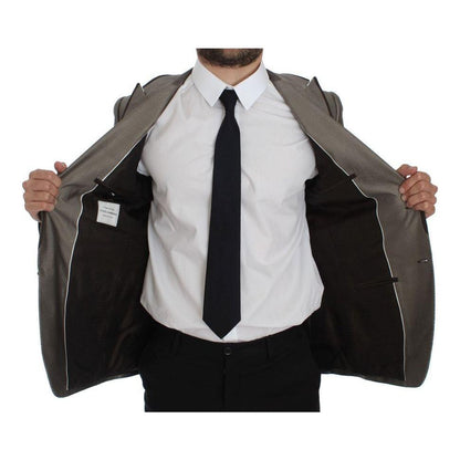 Dolce & Gabbana Brown Slim Fit Silk Two Button Blazer 1728,67345645728,Blazers - Men - Clothing,Blazers - Suits & Blazers - Clothing,Brown,Clothing,Dolce & Gabbana,IT44 | XS,Material: 100% Silk,Men,Men - Clothing,New with tags,Suits & Blazers - Clothing