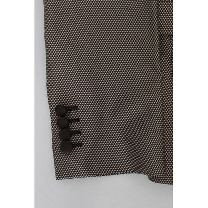 Dolce & Gabbana Brown Slim Fit Silk Two Button Blazer 1728,67345645728,Blazers - Men - Clothing,Blazers - Suits & Blazers - Clothing,Brown,Clothing,Dolce & Gabbana,IT44 | XS,Material: 100% Silk,Men,Men - Clothing,New with tags,Suits & Blazers - Clothing