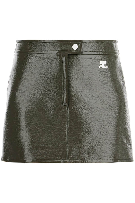 Courreges coated cotton mini skirt Skirts Courreges