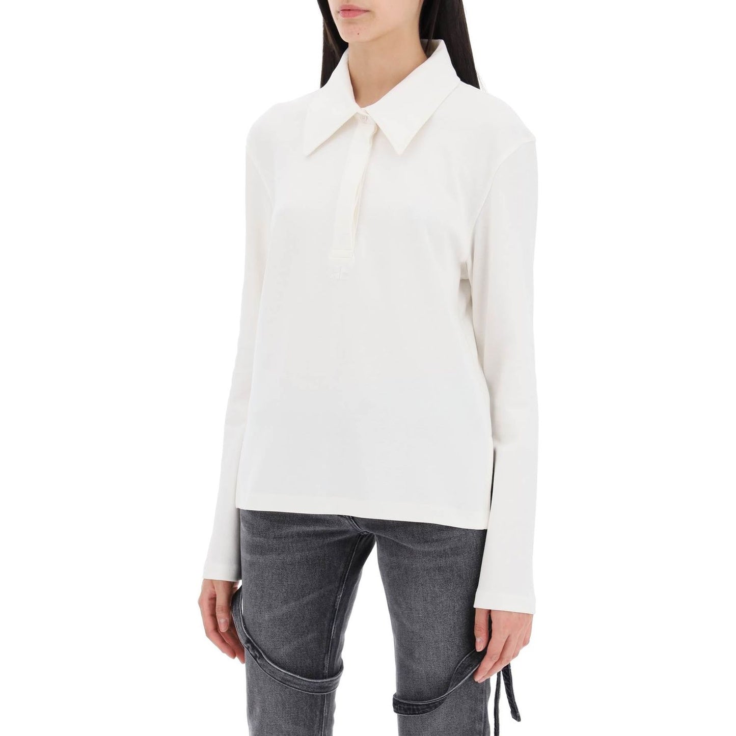 Courreges cotton piqué polo shirt