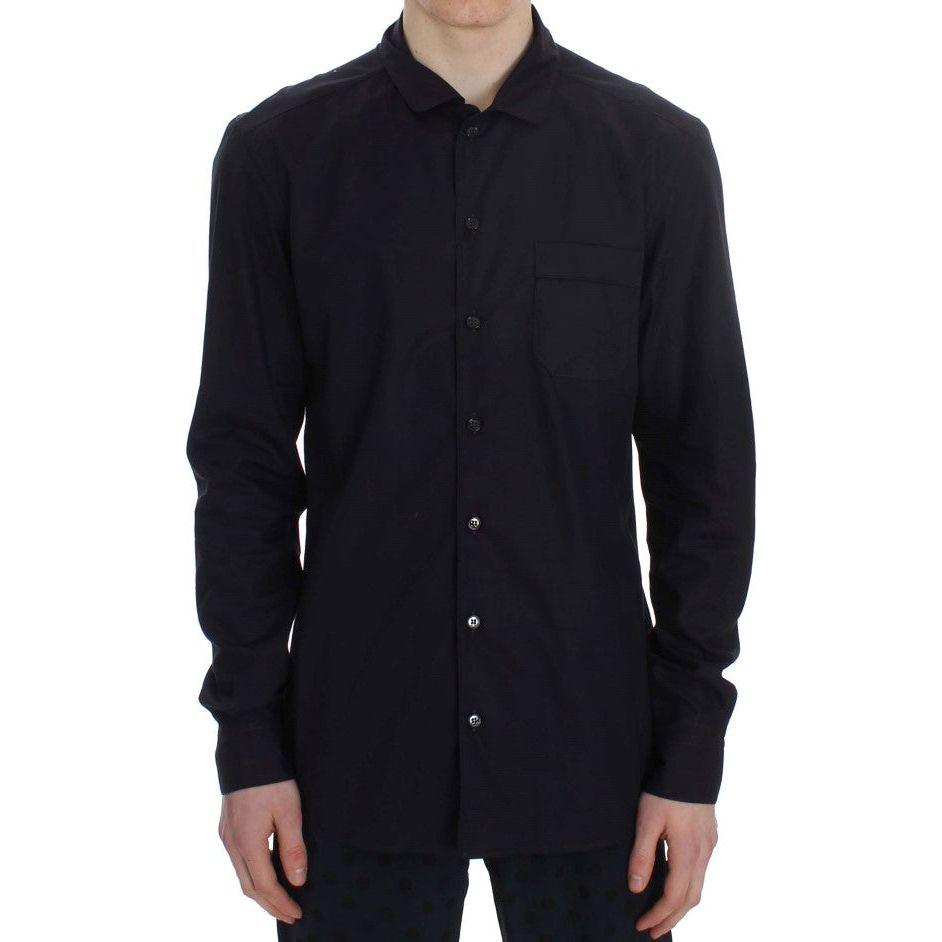Dolce & Gabbana Purple Striped Cotton Pajama Lounge Shirt