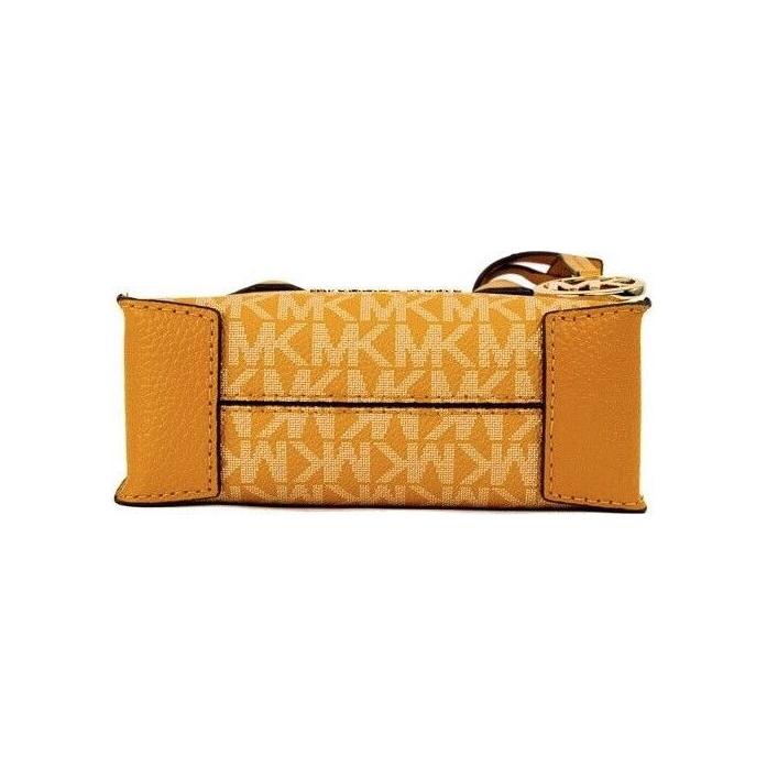 Michael Kors Mercer XS Honeycomb Gold Signature PVC North South Shopper Crossbody Bag Michael Kors