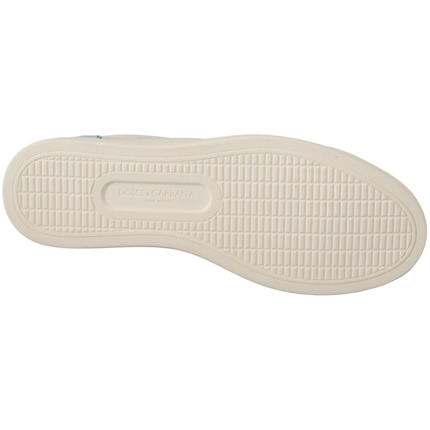 حذاء رياضي منخفض الرقبة من الجلد الإيطالي الفاخر من دولتشي آند غابانا