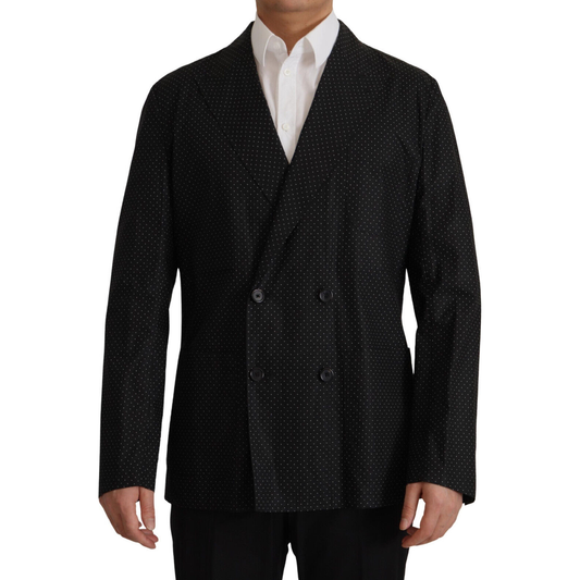 Dolce & Gabbana Black Polka Dotted Cotton Blazer Jacket 1728,67345645728,Black,Blazers - Men - Clothing,Blazers - Suits & Blazers - Clothing,Clothing,Dolce & Gabbana,IT46 | S,IT48 | M,IT50 | L,IT56 | XXL,Material: 100% Cotton,Men,Men - Clothing,New with t