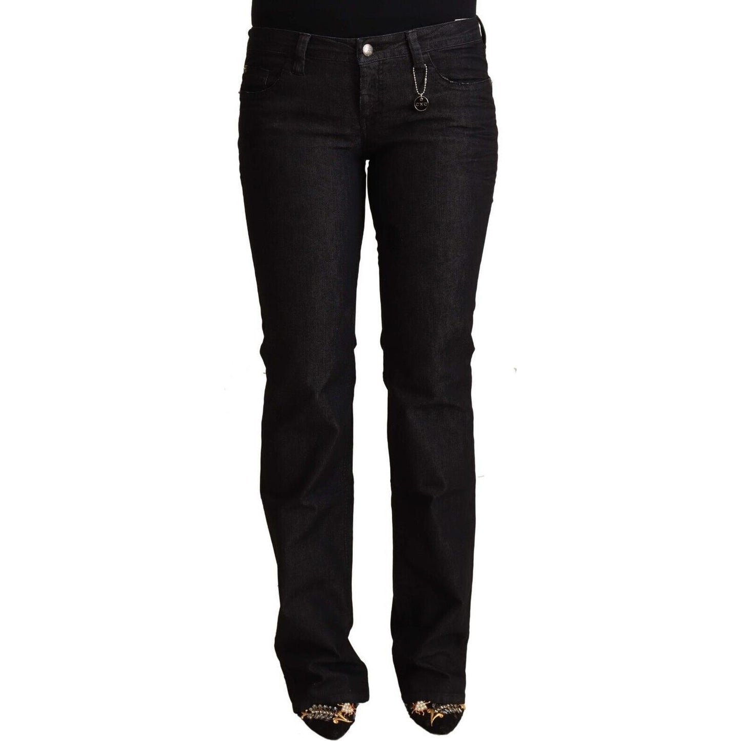 Costume National Chic Low Waist Skinny Black Denim Jeans Costume National