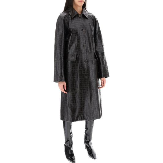 Toteme crocodile embossed leather coat Jackets Toteme