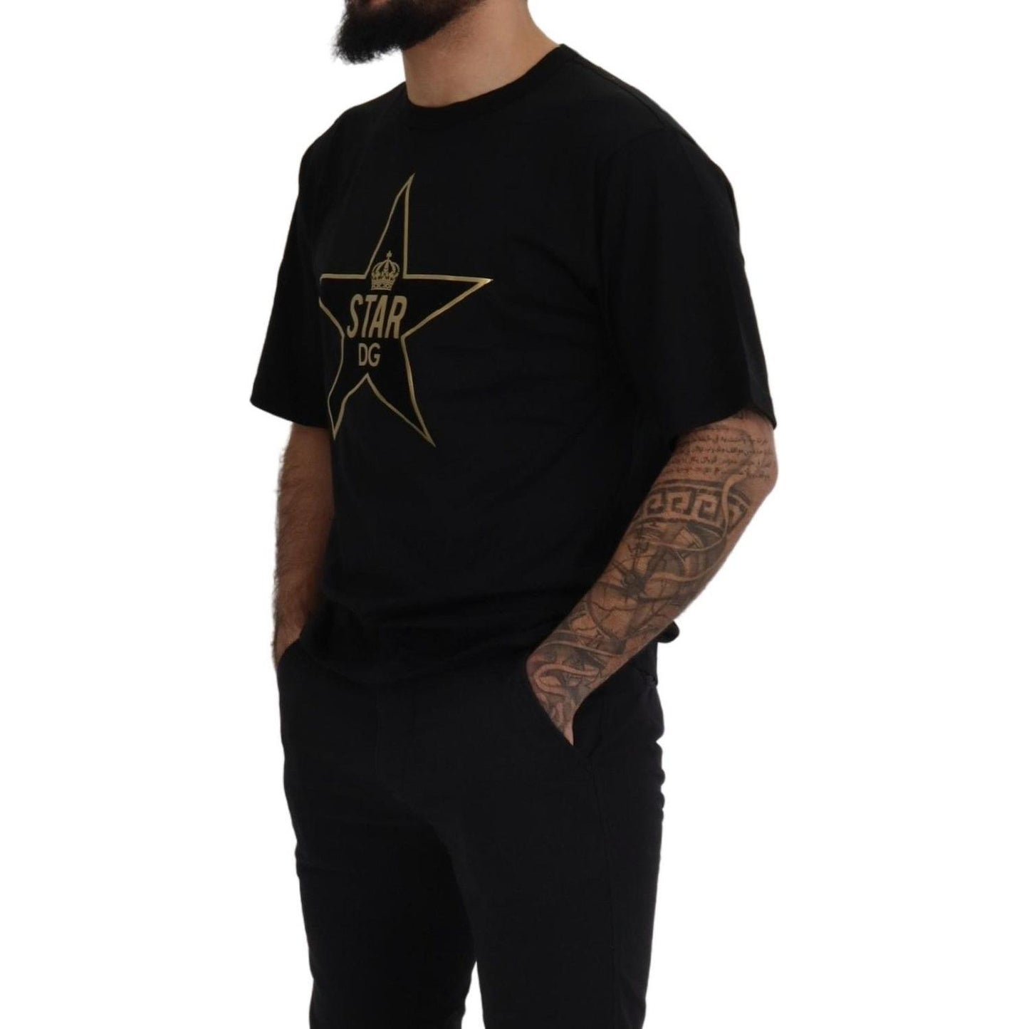 Dolce & Gabbana Gold Star DG Emblem Crewneck Tee Dolce & Gabbana