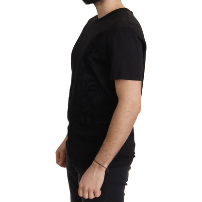 Dolce & Gabbana Black DG Baroque Cotton Crewneck T-shirt