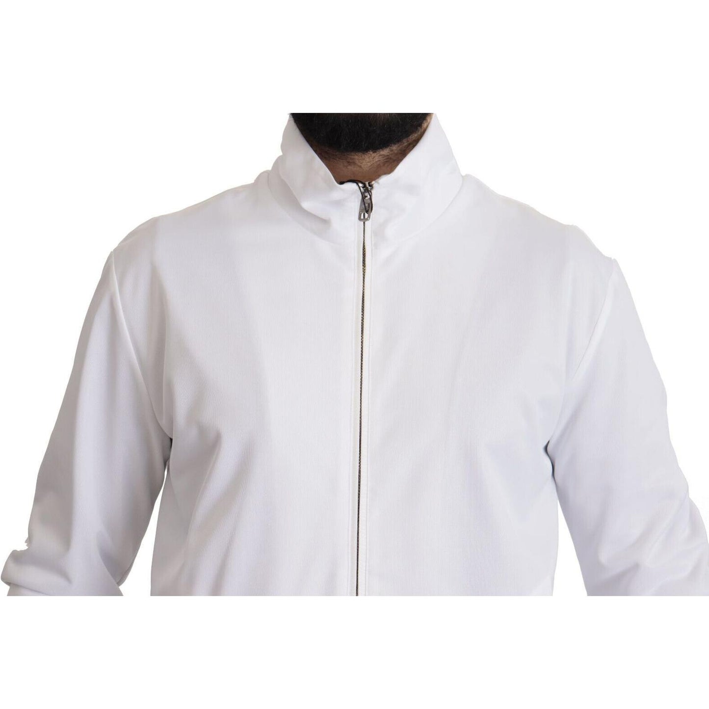 Dolce & Gabbana Sleek White Zip Sweater for Men Dolce & Gabbana