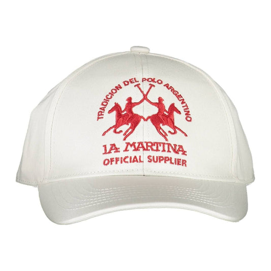 La Martina White Cotton Men Cap La Martina