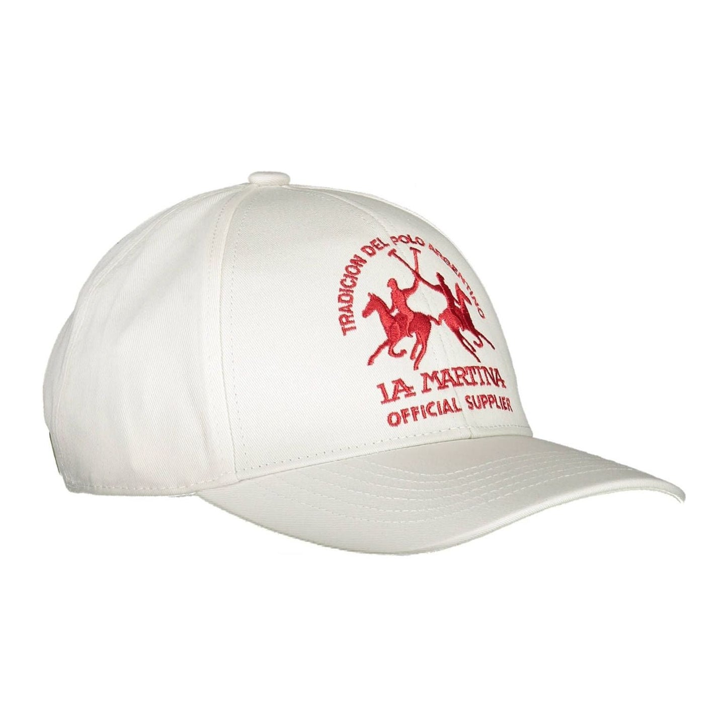 La Martina White Cotton Men Cap La Martina