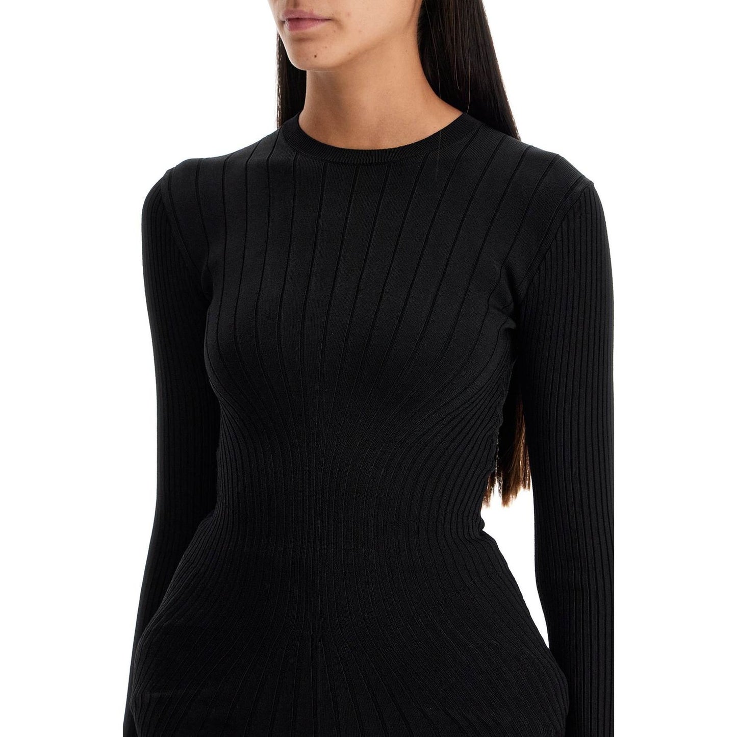 Mugler ribbed knit top with long sleeves Topwear Mugler