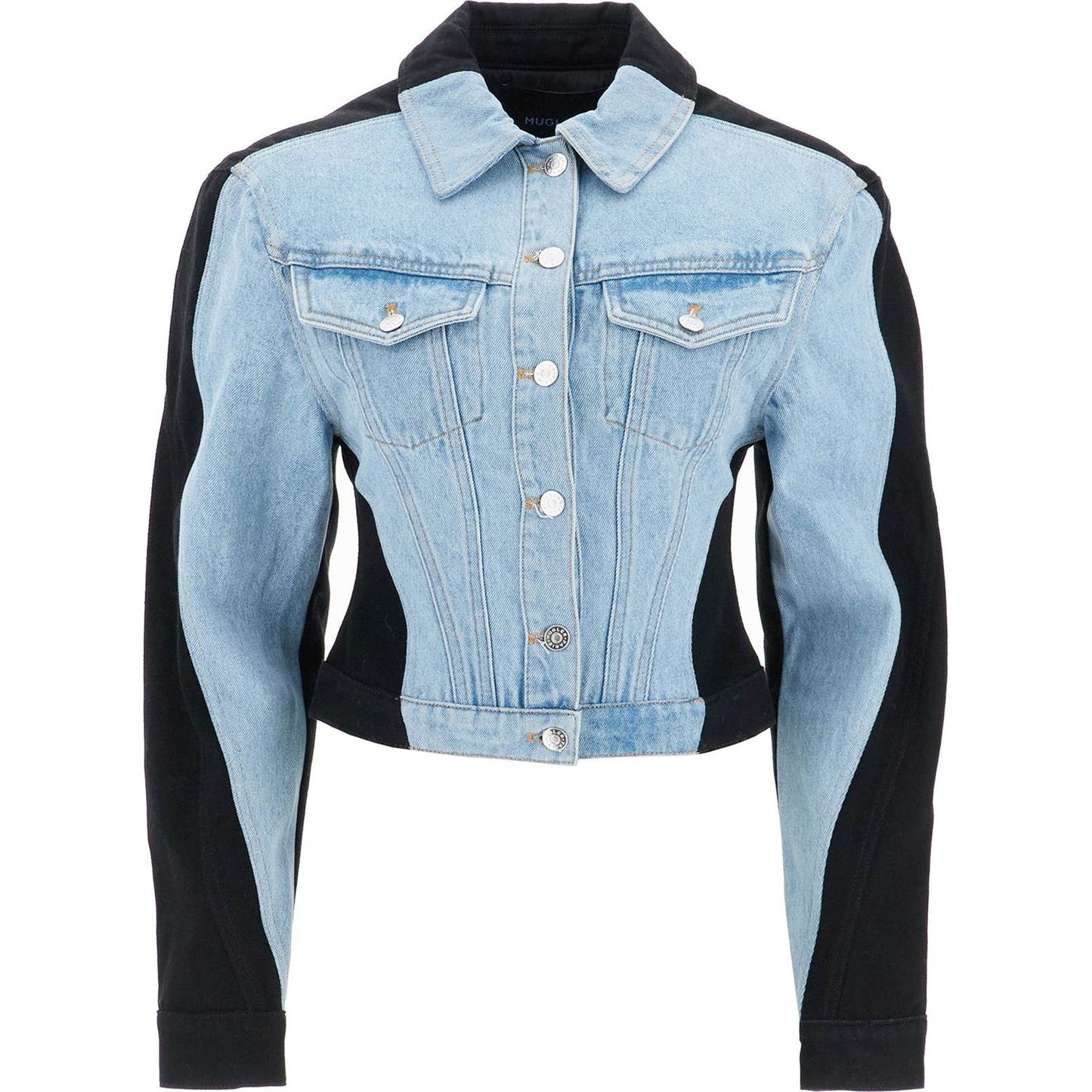 Mugler bicolor denim jacket Jackets Mugler