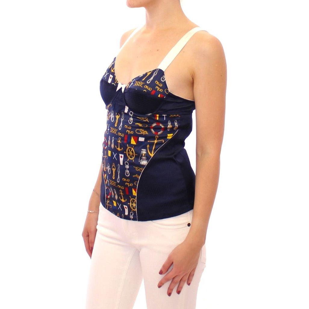 توب دولتشي آند غابانا أزرق بنقشة البحارة