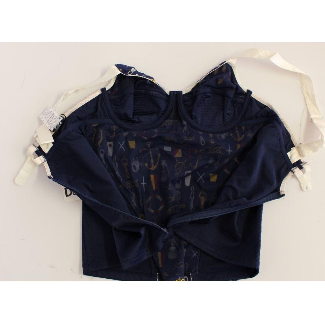 توب دولتشي آند غابانا أزرق بنقشة البحارة