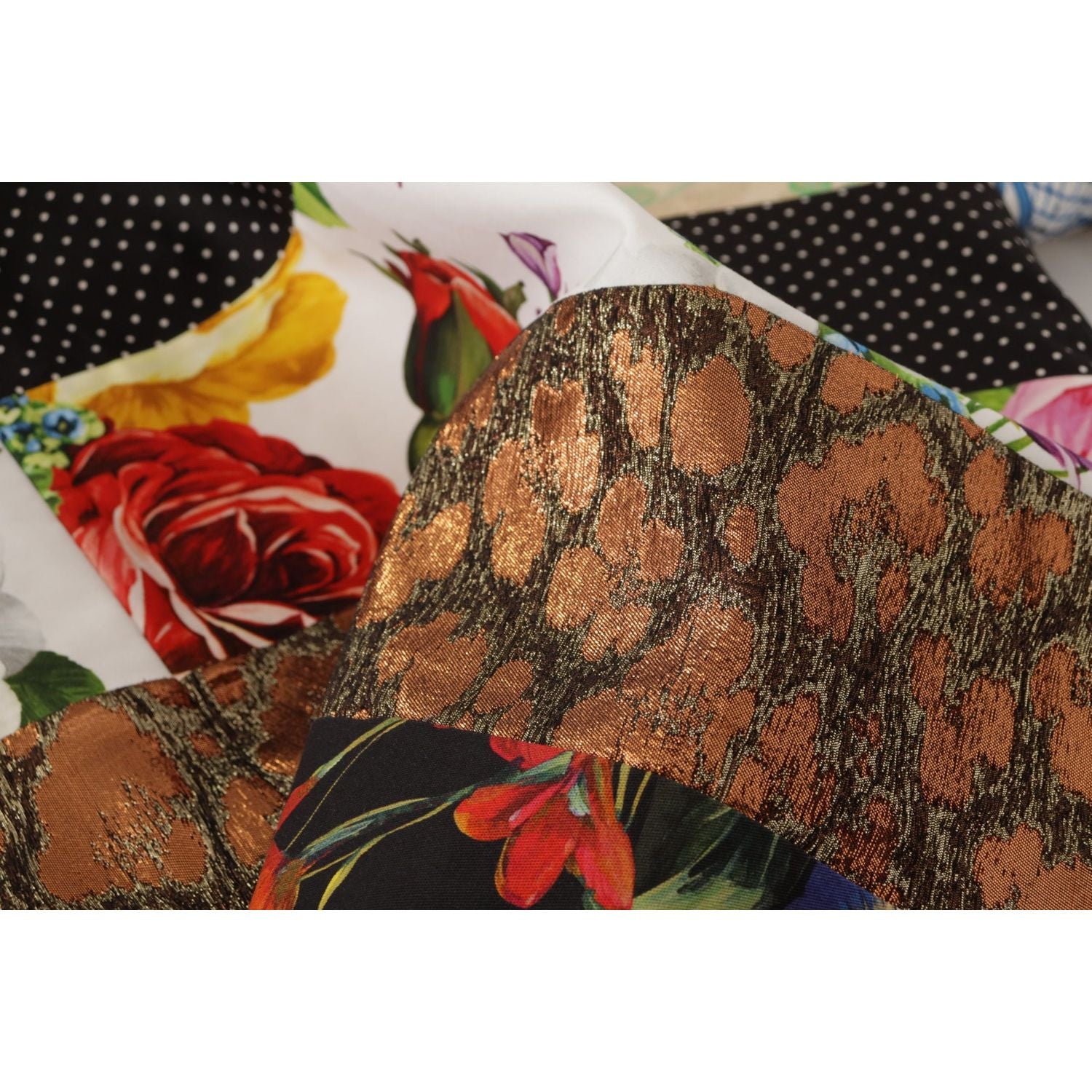 فستان قصير من دولتشي آند غابانا بنقشة مرقعة - متعدد الألوان