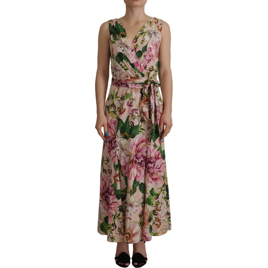 Dolce & Gabbana Elegant Floral Silk Wrap Dress Dolce & Gabbana