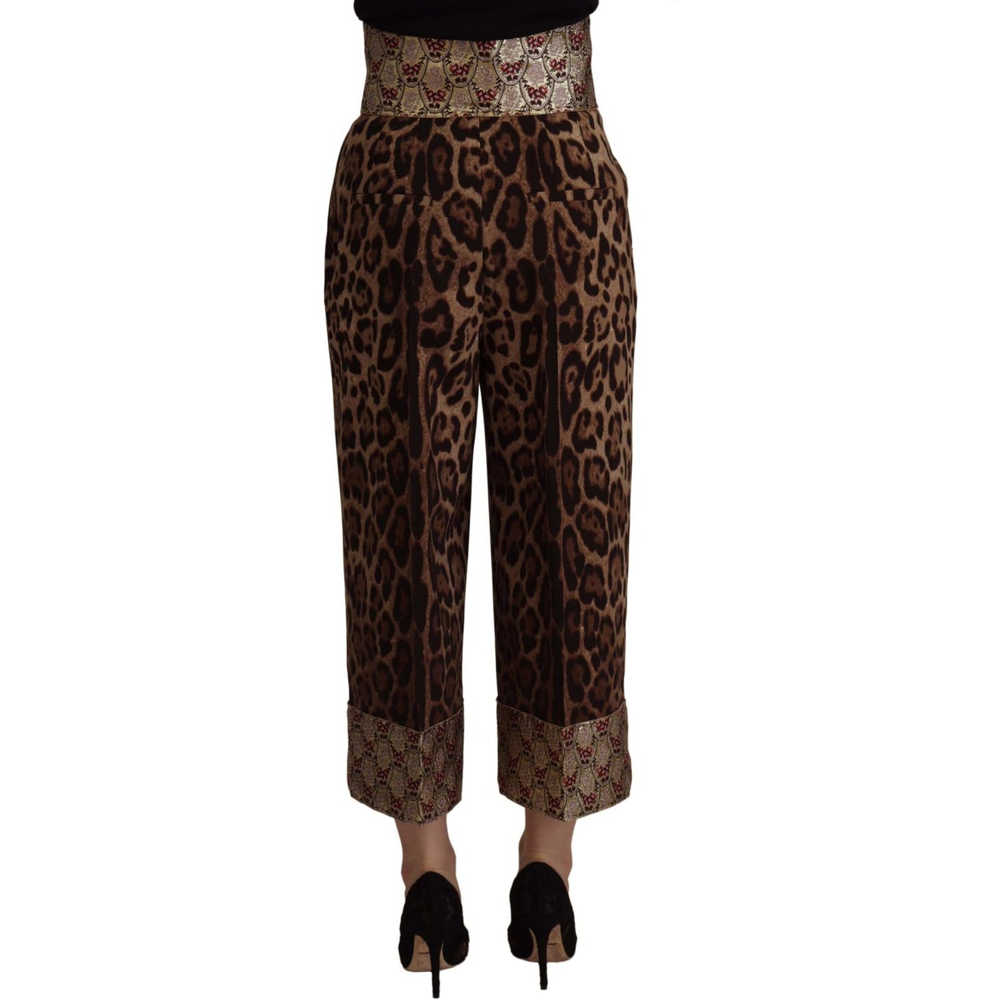 Dolce & Gabbana High Waist Cropped Leopard Jacquard Pants Dolce & Gabbana