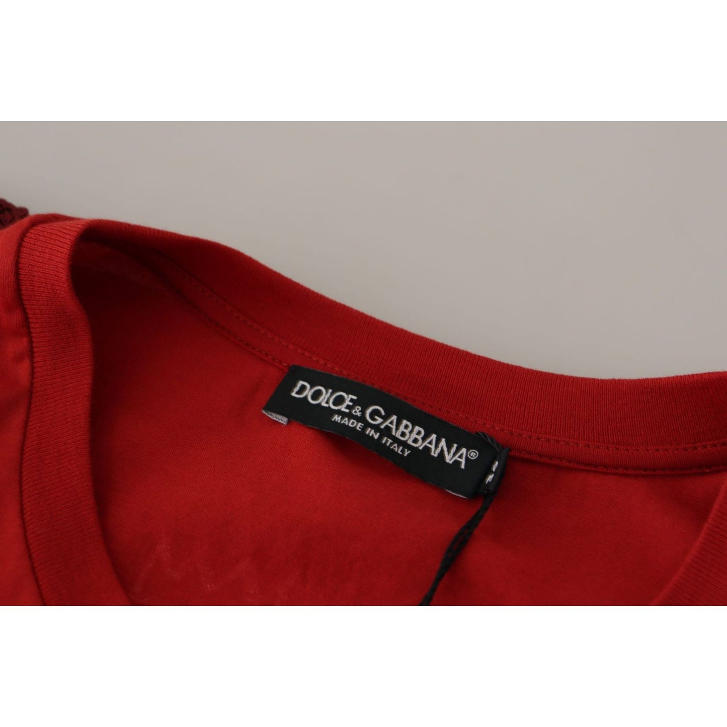 Dolce & Gabbana Elegant Red Crewneck Cotton Tee Dolce & Gabbana